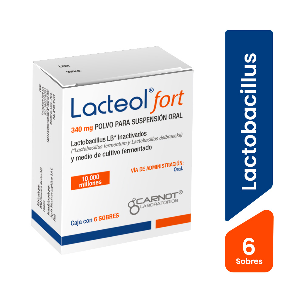 Lacteol Fort 340mg Polvo para Suspensi&oacute;n - Caja 6 UN, , large image number null