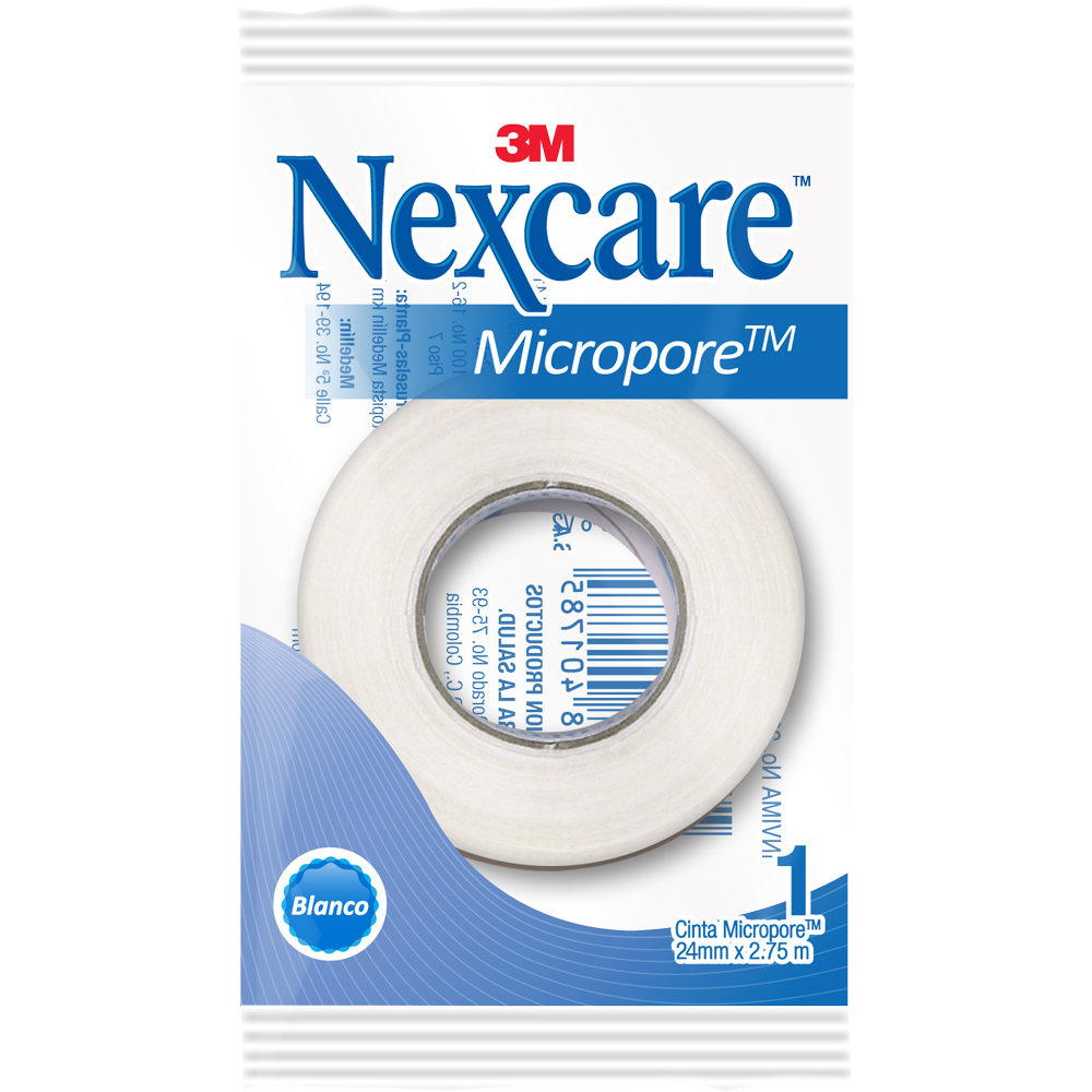 Cinta Nexcare Micropore 24mm x 2.75 m Color Blanco - Bolsa 1 UN, , large image number null