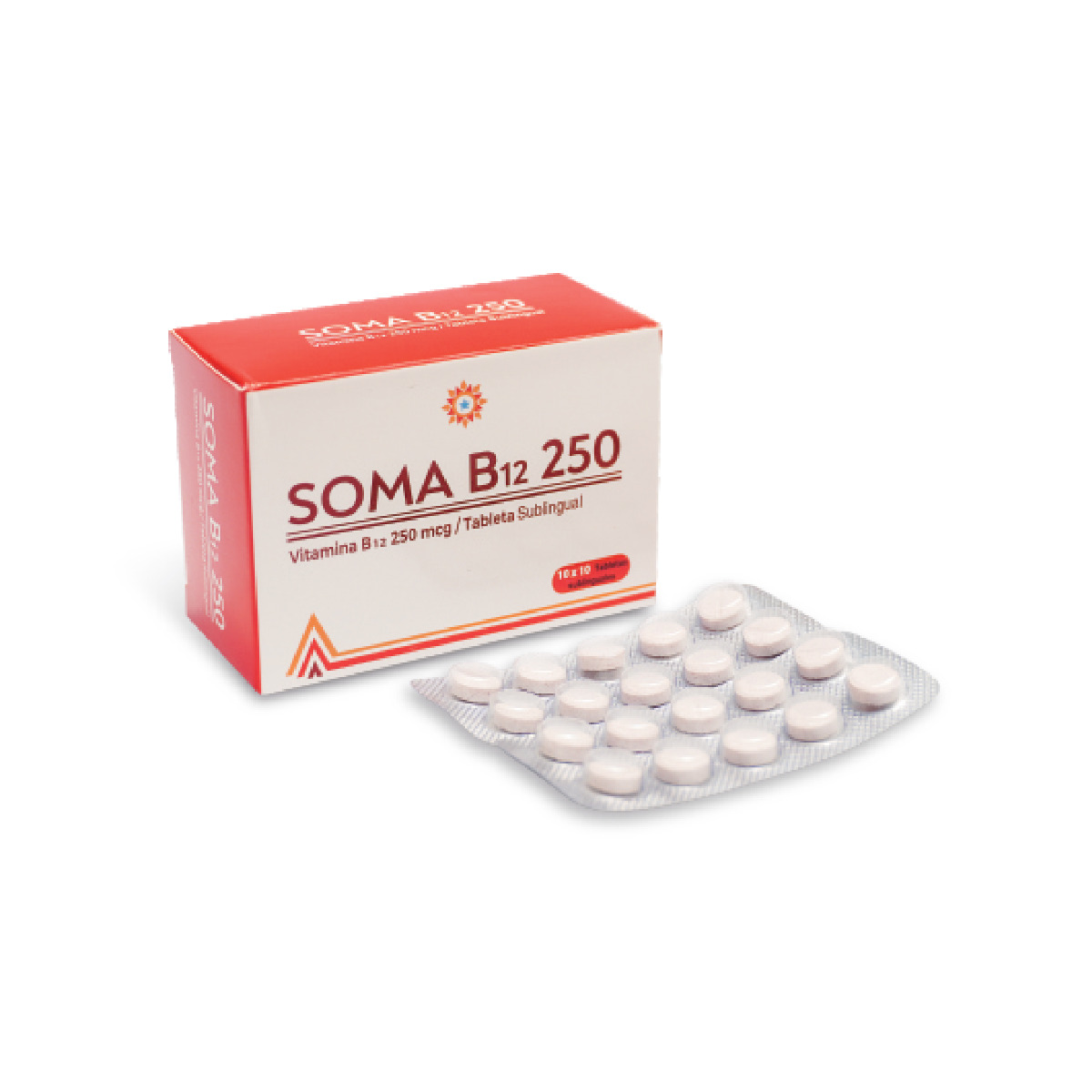 Soma B 12 250 Mcg Tabletas Sublingual - Bl&iacute;ster 10 UN, , large image number null