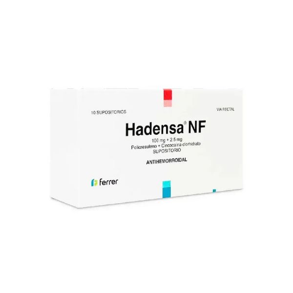 Hadensa NF 100mg+2.5mg Supositorio - Caja 10 UN, , large image number null