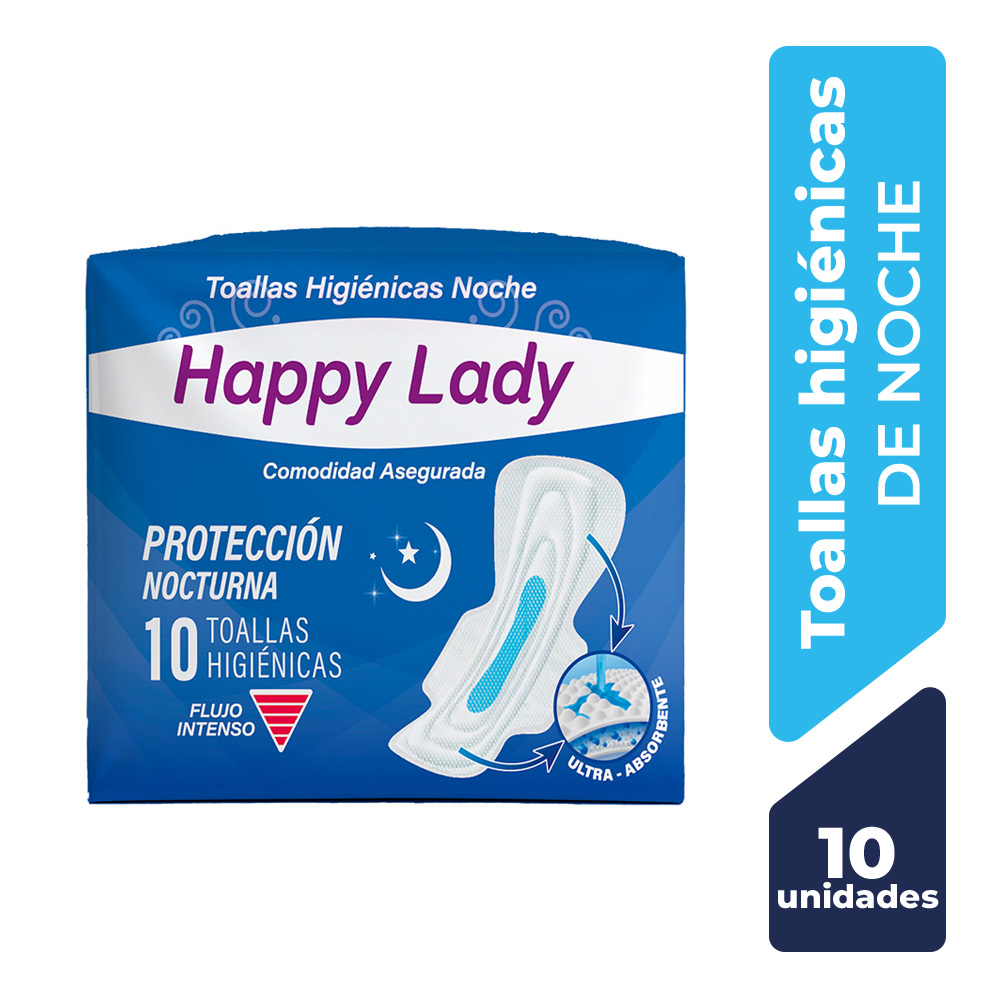 Happy Lady Toallas Higi&eacute;nicas Nocturna - Bolsa 10 UN, , large image number null