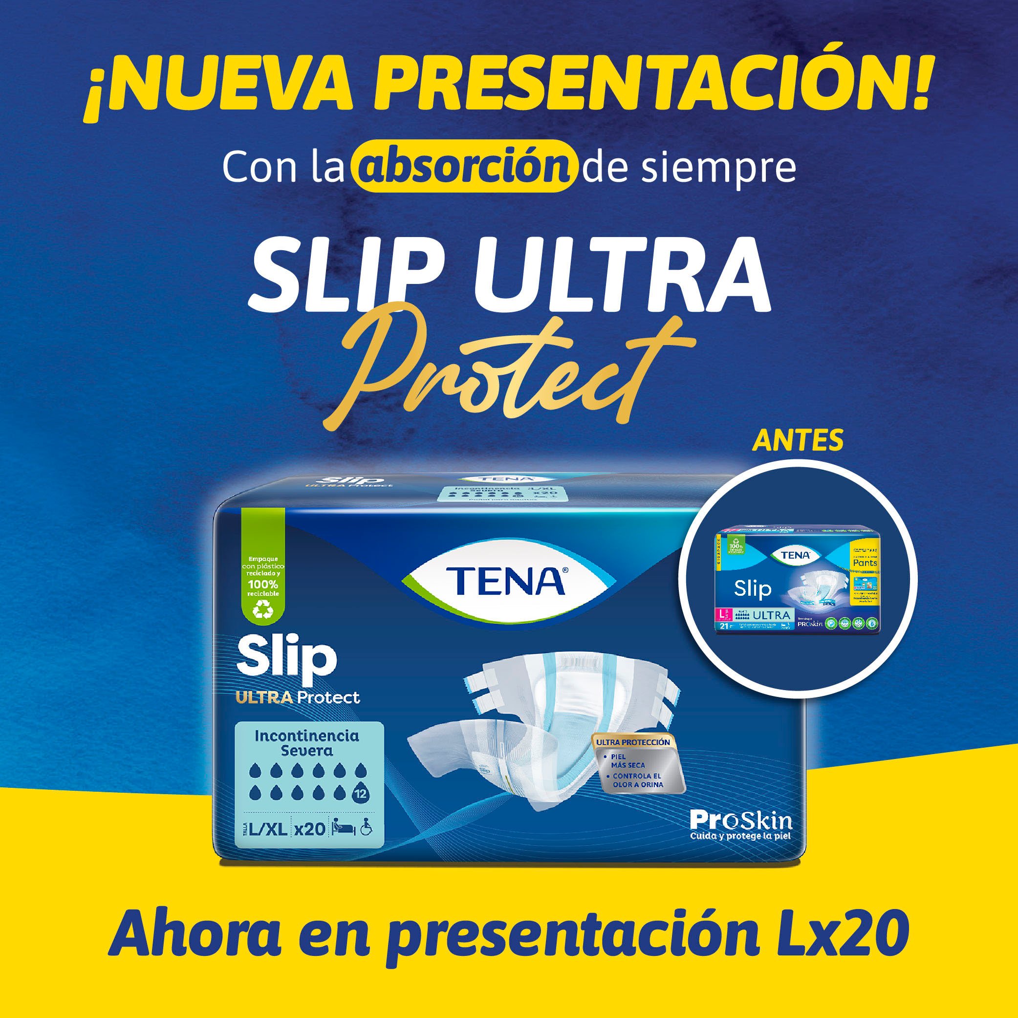 Pa&ntilde;ales Tena Slip Ultra Protect Talla M - Bolsa 20 UN, , large image number null
