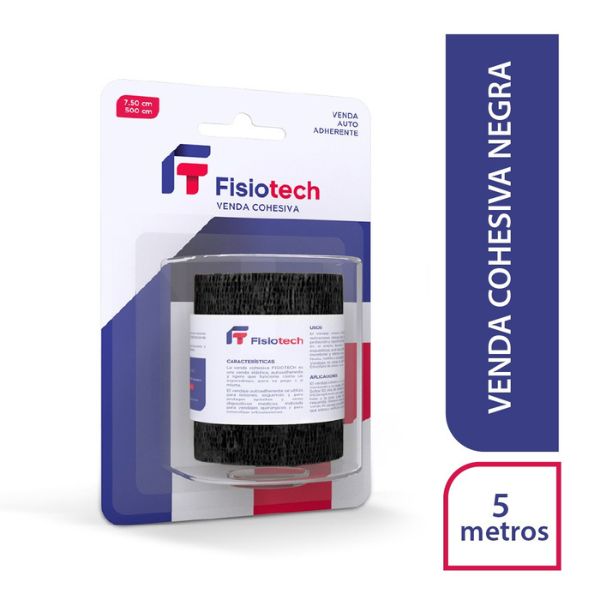 Fisiotech Venda Cohesiva Negro 7.5cm x 5 M - Caja 1 UN, , large image number null