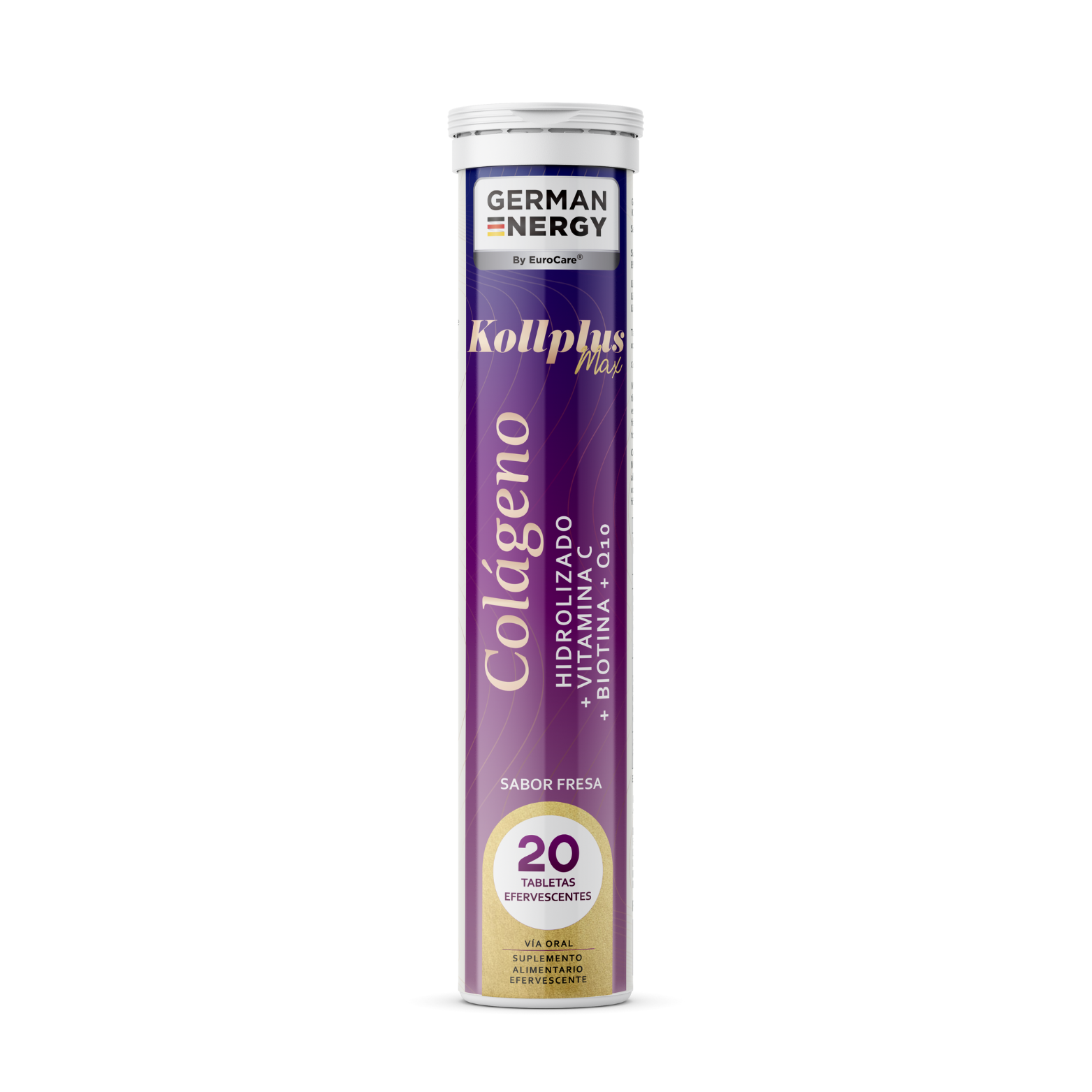 Kollplus Max Col&aacute;geno German Energy Sabor Fresa - Tubo 20 UN, , large image number null