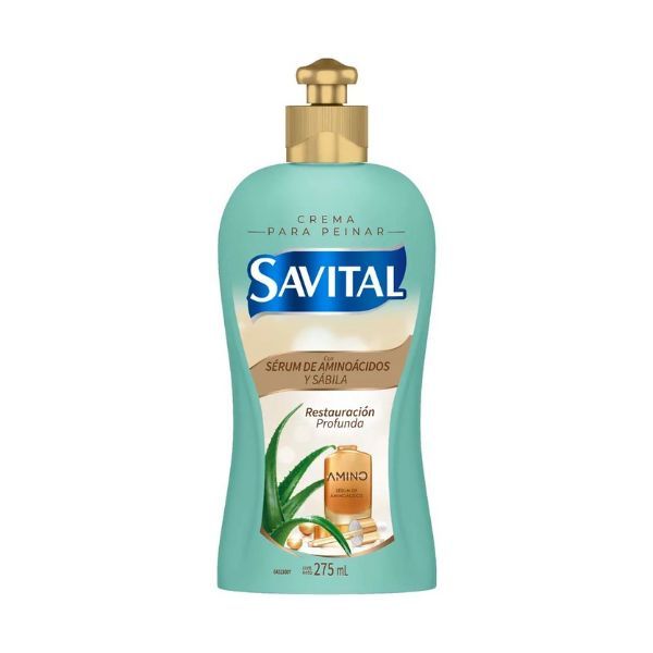 Savital Crema para Peinar Ser&uacute;m de Amino&aacute;cidos y S&aacute;bila  - Frasco 275 ML, , large image number null