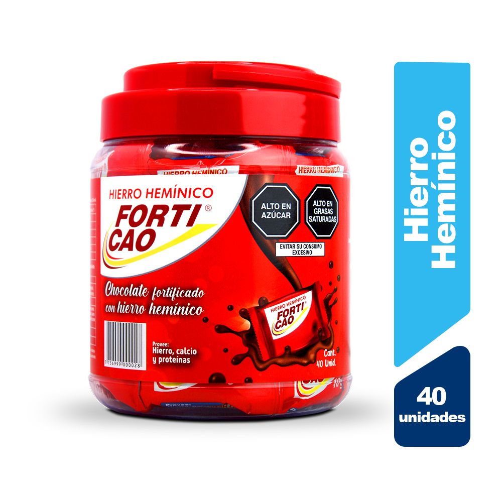 Forticao Chocolate Hierro Hem&iacute;nico - Frasco 40 UN, , large image number null
