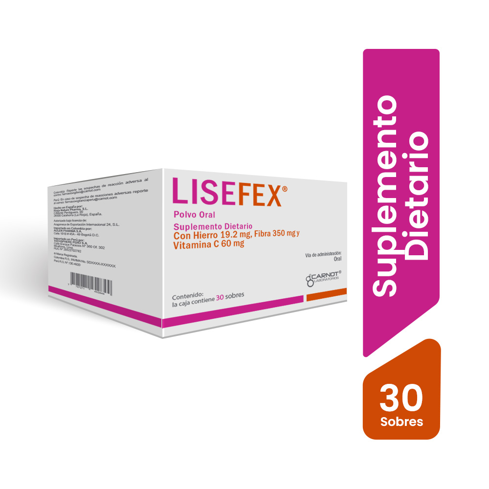 Lisefex Hierro Y Vitamina C Sobres - Caja 30 UN, , large image number null