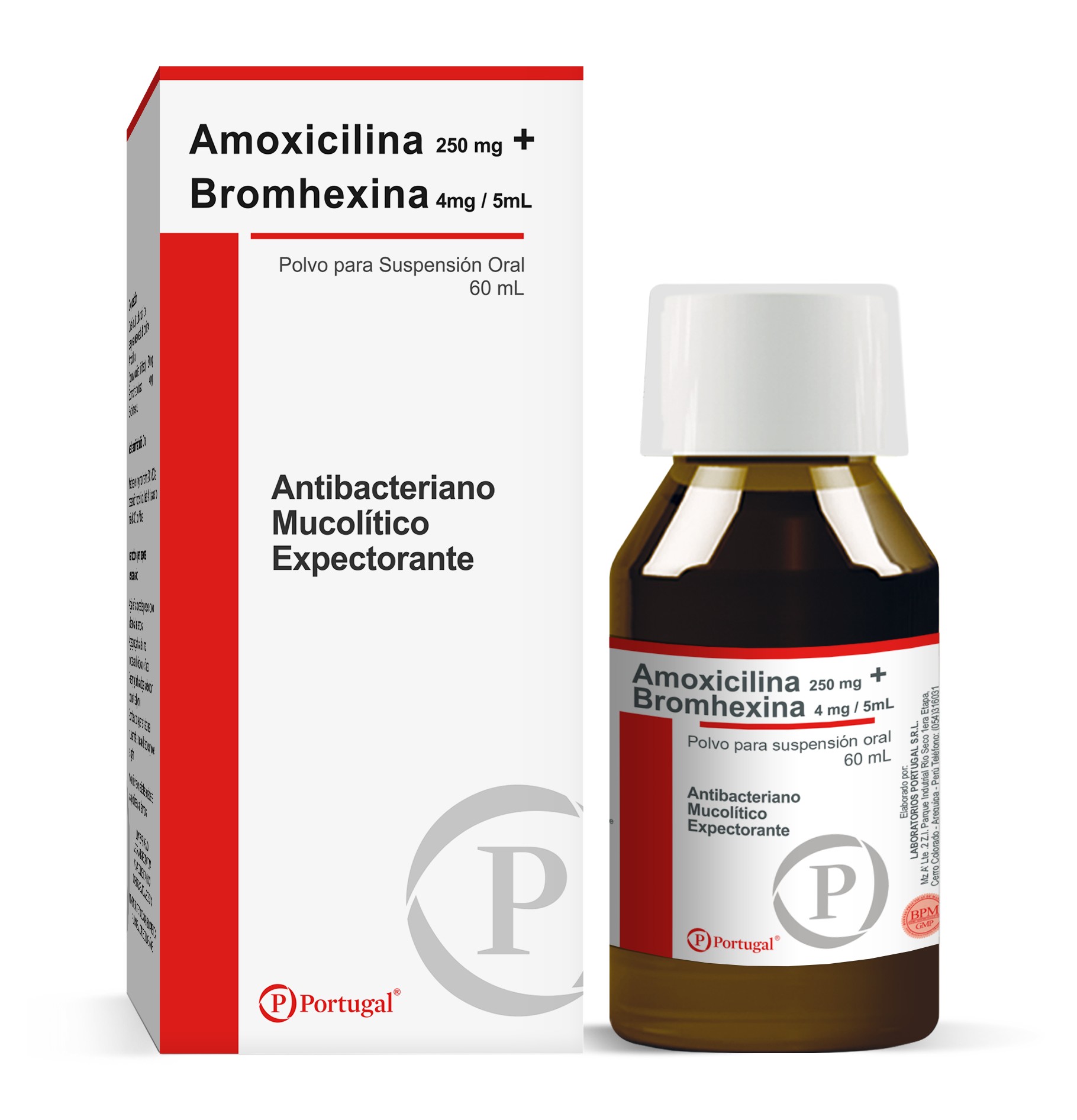 Amoxicilina + Bromhexina 250mg-4mg Polvo para Suspensi&oacute;n Oral - Frasco  60 ML, , large image number null