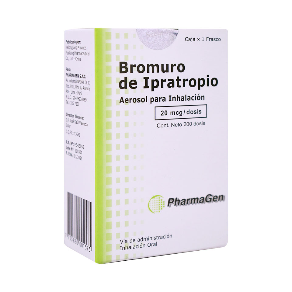 Bromuro de Ipratropio 20 Mcg Aerosol - Frasco 200 ML, , large image number null