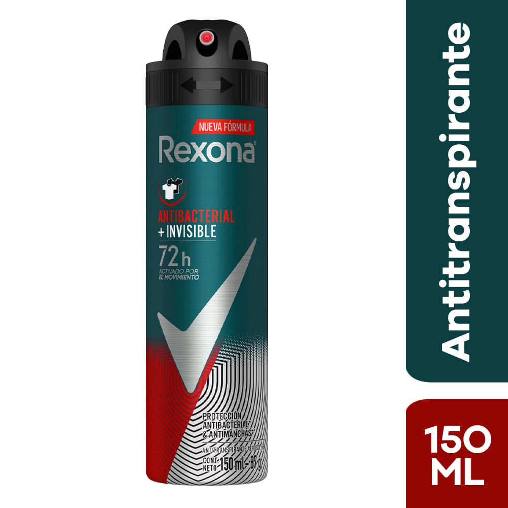 Desodorante Spray Rexona Men Antibacterial + Invisible - Frasco 150 ML, , large image number null