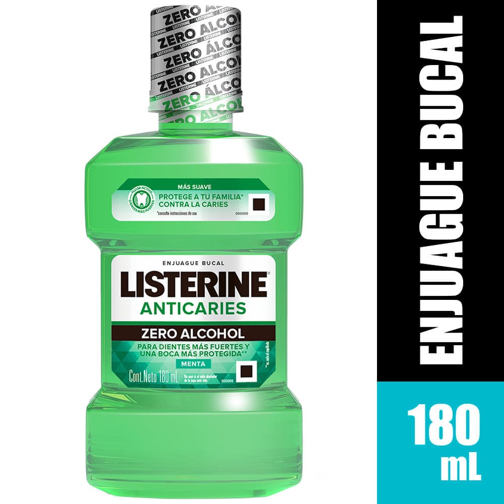Enjuague Bucal Listerine Anticaries Zero Alcohol - Frasco 180 ML, , large image number null