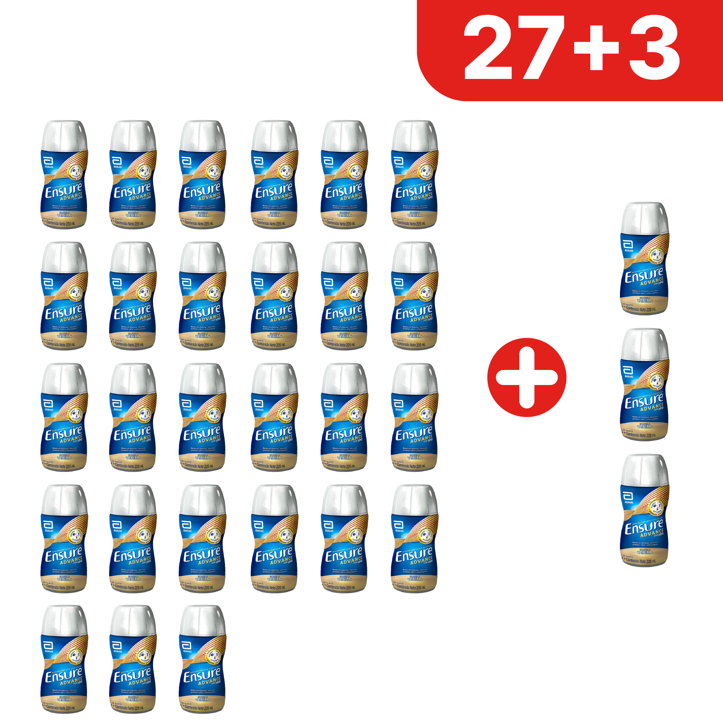 Pack 30 Ensure Advance L&iacute;quido Vainilla - Frasco 220 ML, , large image number null