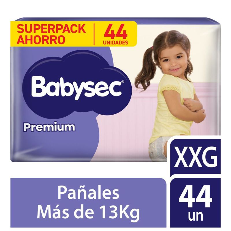Pa&ntilde;al Babysec Premium Super Mega Talla XXG - Bolsa 44 UN, , large image number null