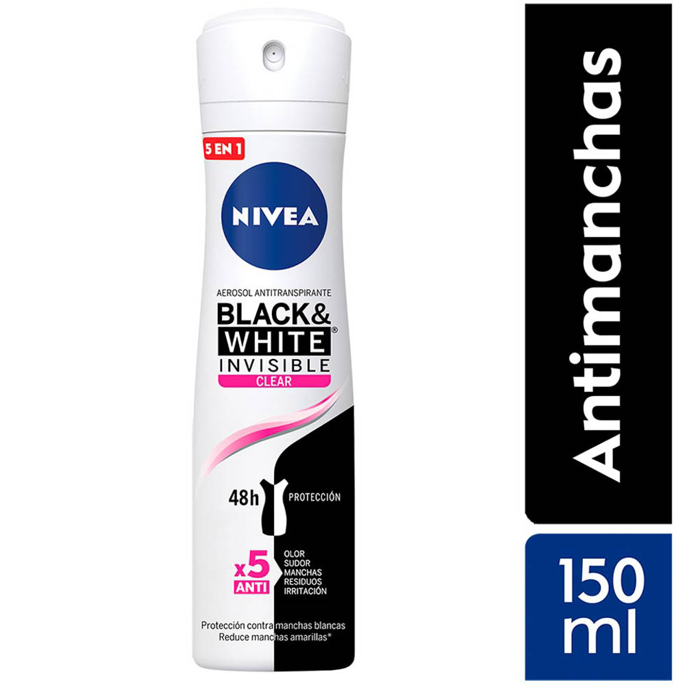 Nivea Deo Mujer Spray Invisible B&W Clear - Frasco 150 ML, , large image number null