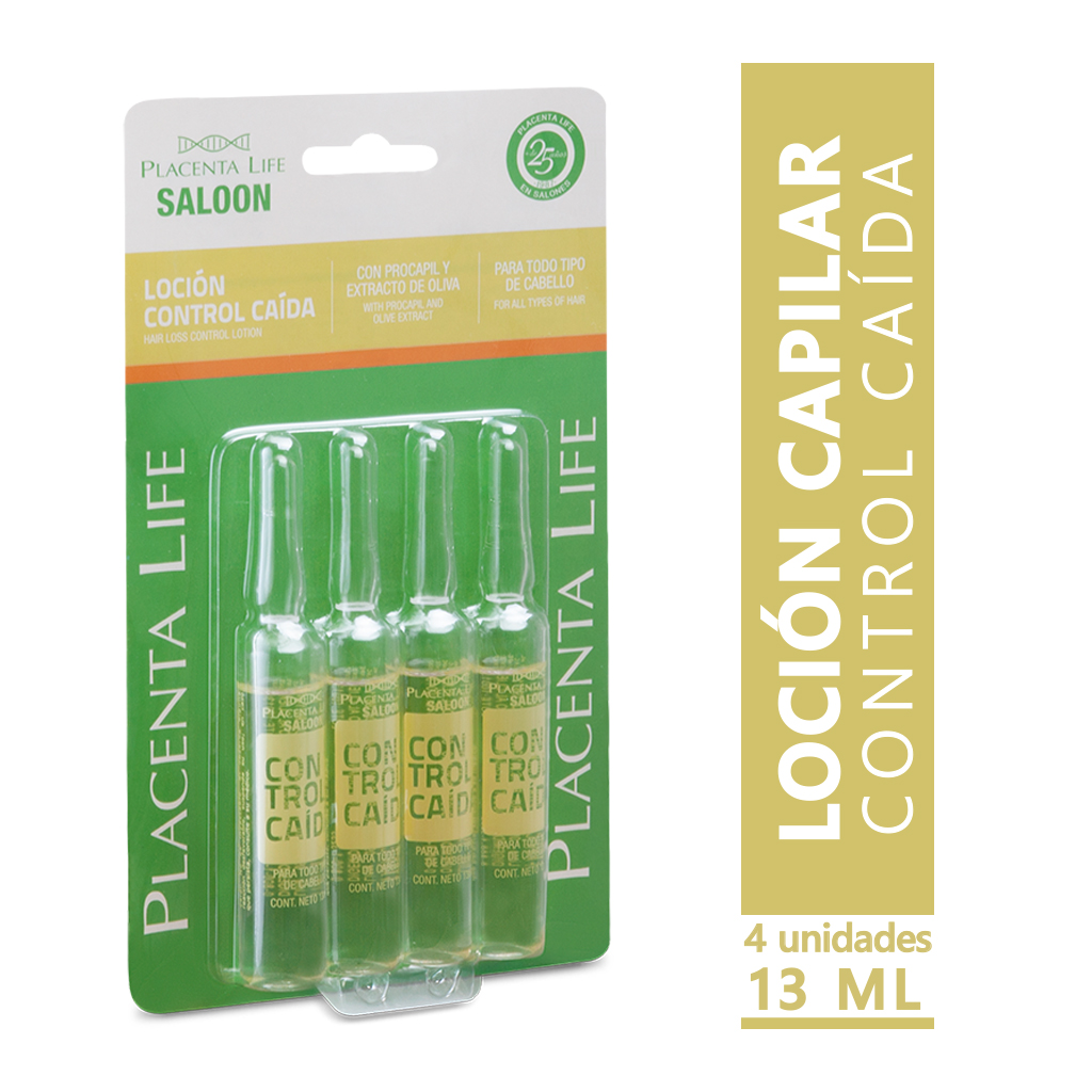 Tratamiento Capilar Placenta Life Ampolla Control Ca&iacute;da - Pack 4 UN, , large image number null