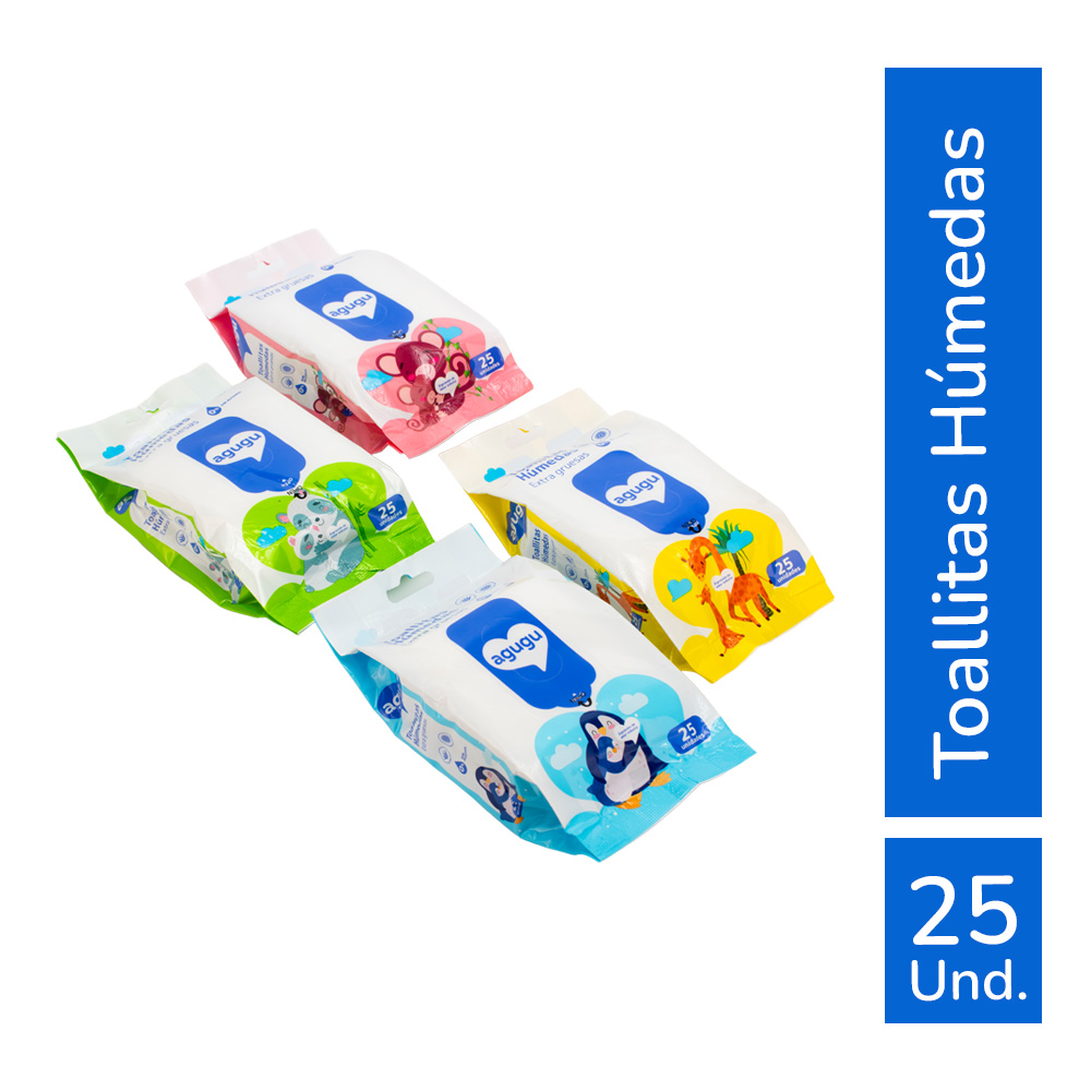 Toallitas h&uacute;medas especiales Agugu - Bolsa 25UN, , large image number null