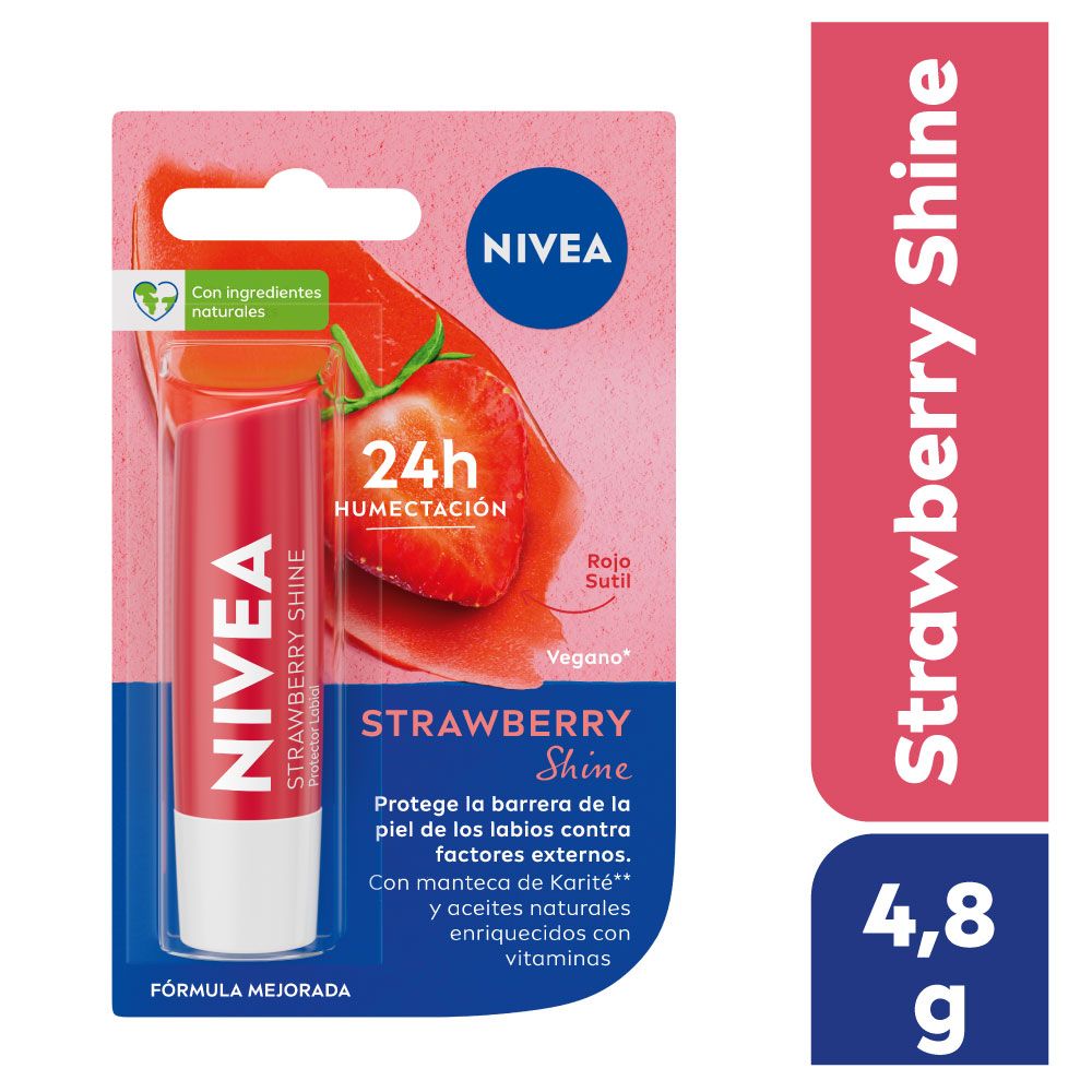 Labial Nivea Lip Care Strawberry - Tubo 4,8 G, , large image number null
