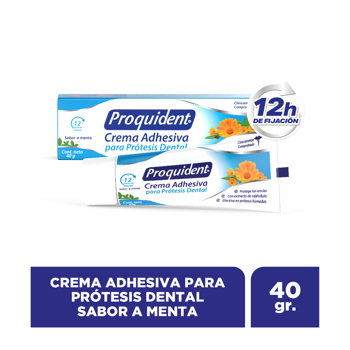 Adhesivo Dental Proquident Menta - Tubo 40 G, , large image number null