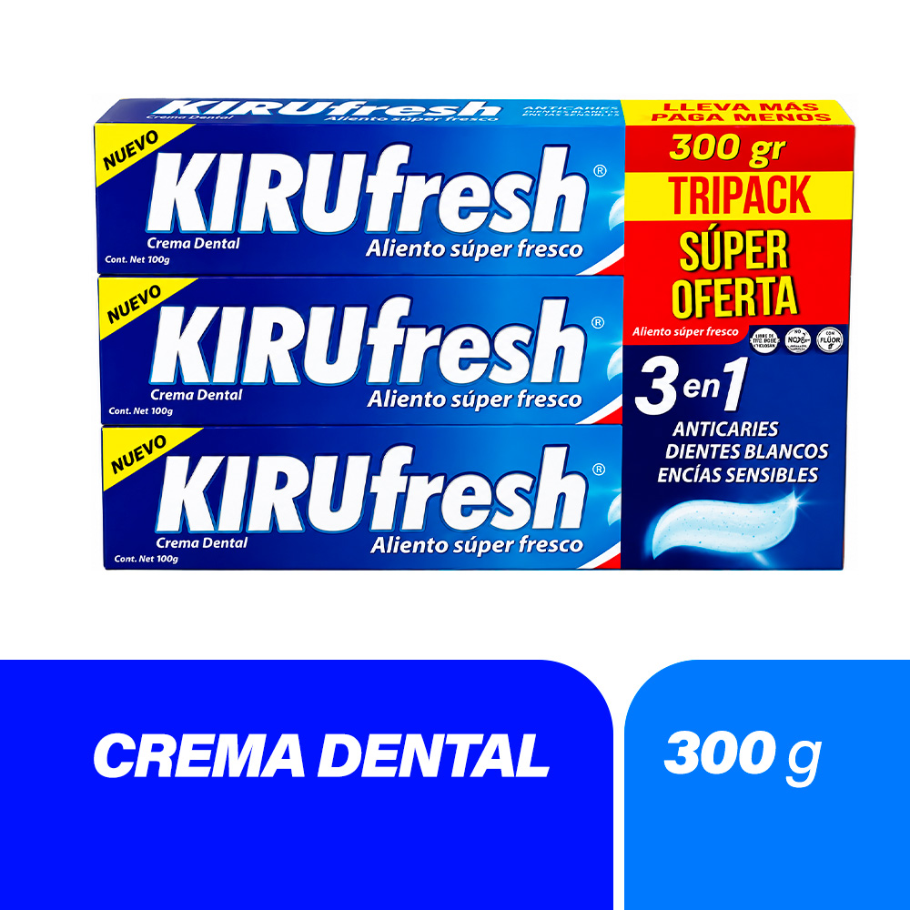 Tripack Kirufresh dental 100 gr -Caja 3 UN, , large image number null
