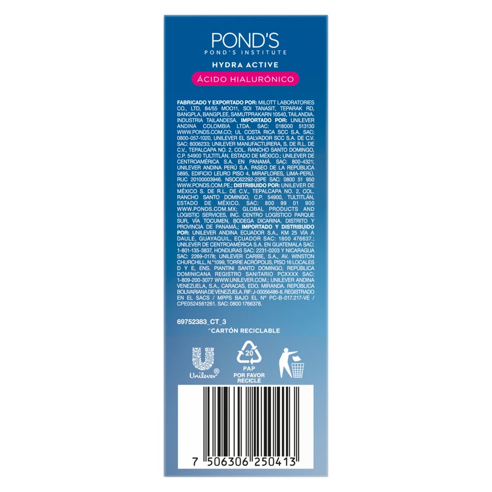 S&eacute;rum Facial Pond's Hydra Active &Aacute;cido Hialur&oacute;nico - Frasco 30 Gr, , large image number null