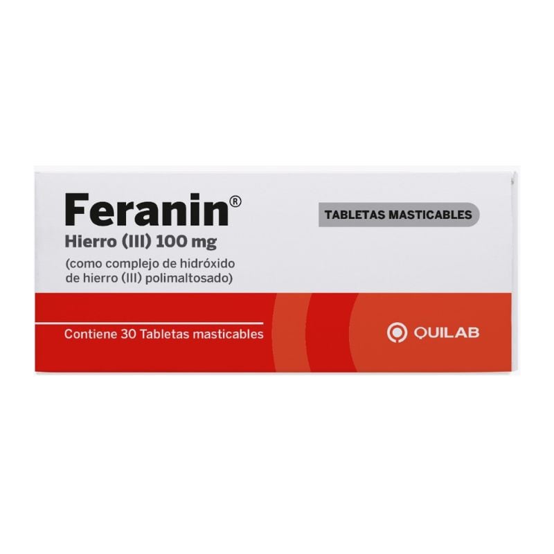 Feranin 100 Mg Tabletas Masticables - Caja 30 UN, , large image number null