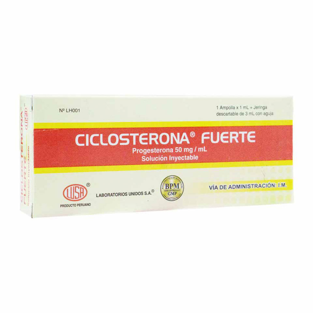 Ciclosterona Fuerte 50 Mg/ML + Jeringa Descartable - Caja 1 UN, , large image number null