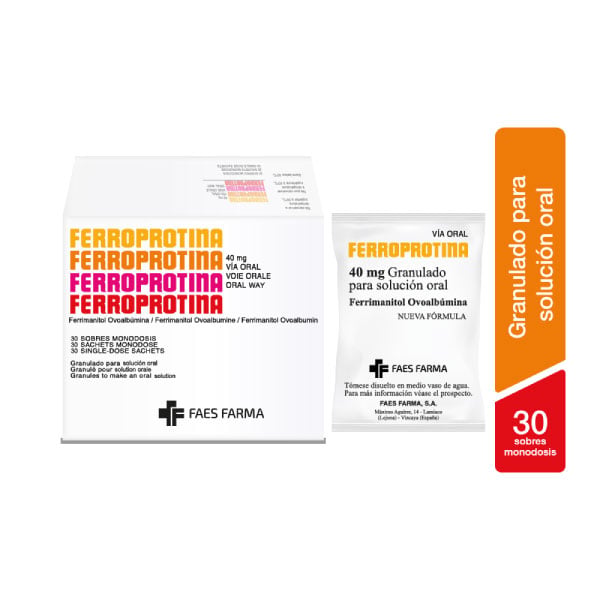 Ferroprotina 40 mg - Caja 30 sobres, , large image number null