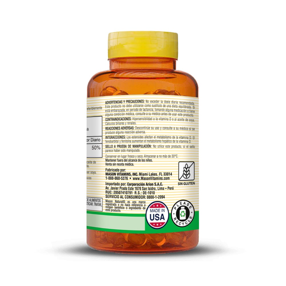 Vitamina D3 400 I.U - Frasco 100 UN, , large image number null