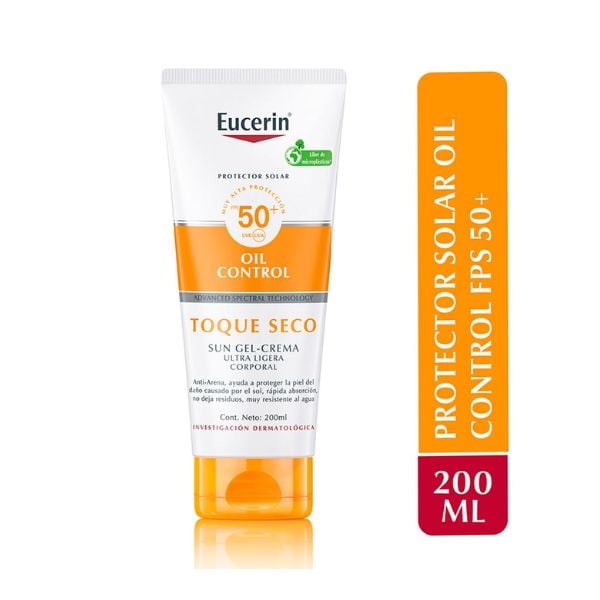 Eucerin Protector Solar Corporal Crema-Gel Toque Seco FPS 50+ - Tubo 200 ML, , large image number null