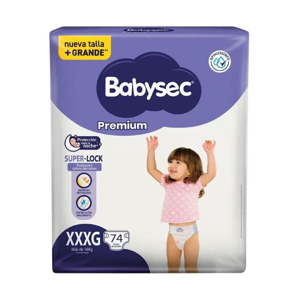 Pa&ntilde;al Babysec Premium Packet&oacute;n talla XXXG - Bolsa 74 UN, , large image number null