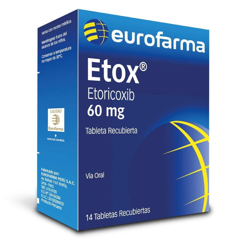 Etox 60 Mg - Caja 14 Tabletas, , large image number null