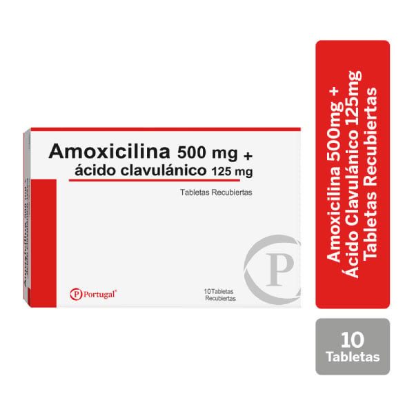 Amoxicilina 500 Mg + &Aacute;cido Clavul&aacute;nico 125 mg Tableta - Caja 10 UN, , large image number null