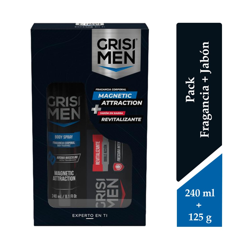Grisi Men Shower Gel Jab&oacute;n L&iacute;quido + Jab&oacute;n Barra - Pack 2 UN, , large image number null