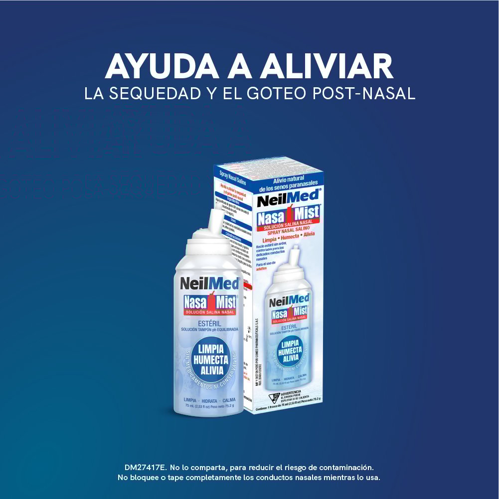 Soluci&oacute;n Salina Nasal Spray NeilMed NasaMist - Frasco 75 ML, , large image number null