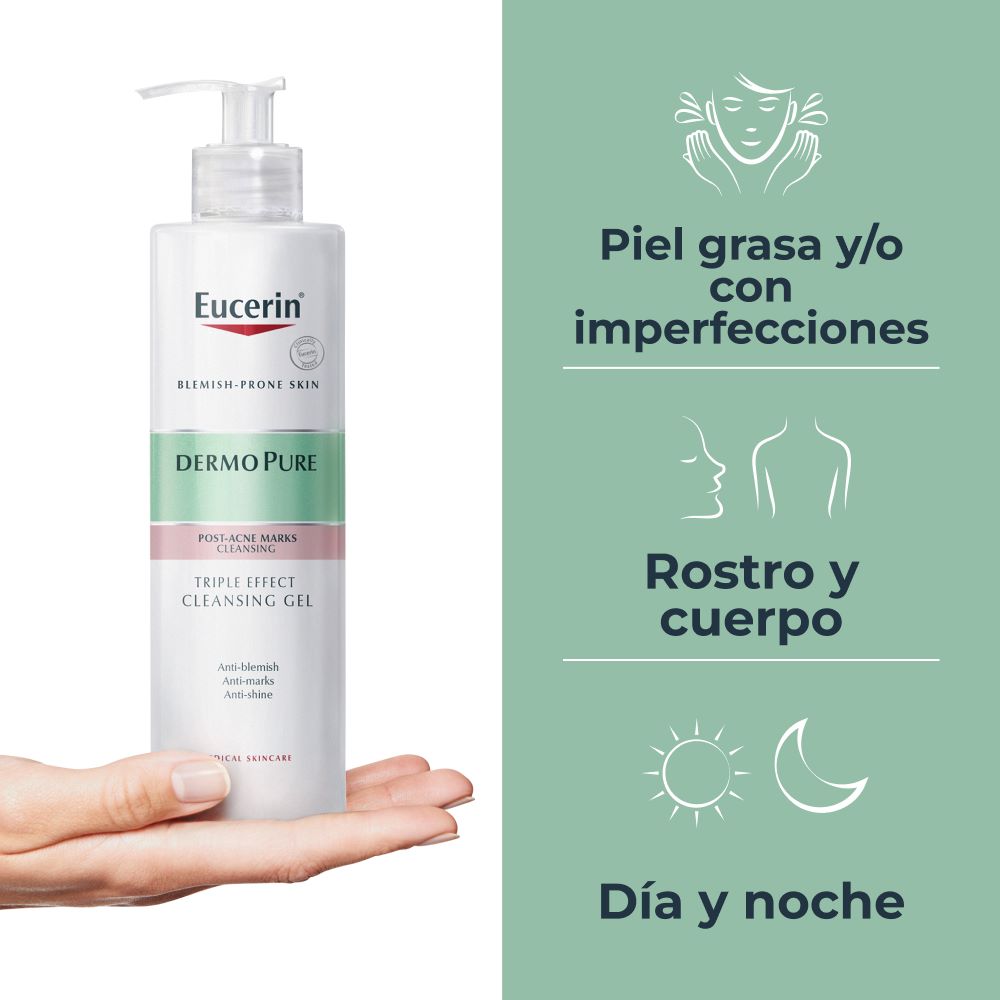 Eucerin Dermopure Gel Limpiador Concentrado Triple Effect - Frasco 400 ML, , large image number null
