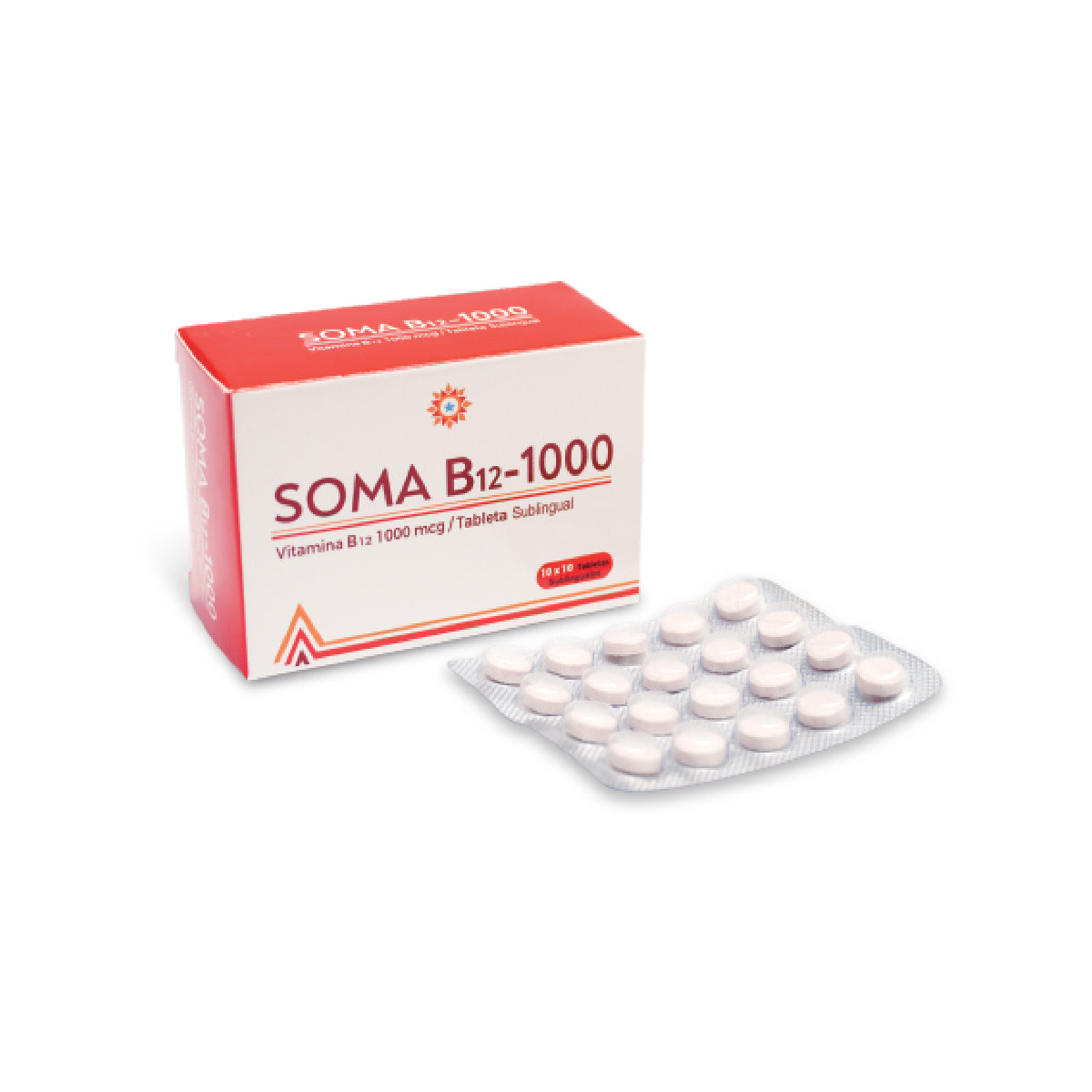 Soma B 12 - 1000 Mcg Tableta Sublingual - Bl&iacute;ster 10 UN, , large image number null