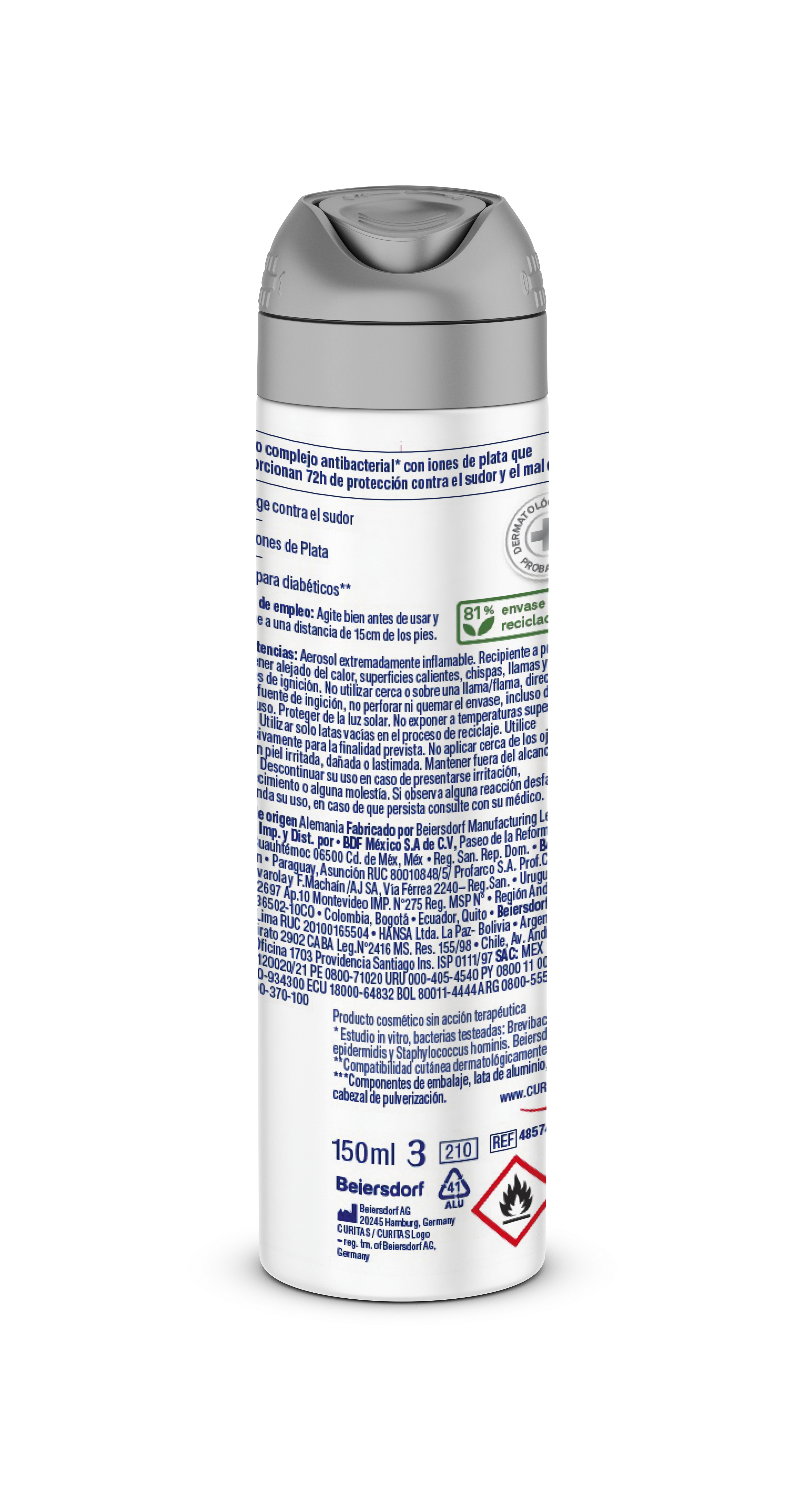 Desodorante para Pies Hansaplast Silver Active - Frasco 150 ML, , large image number null