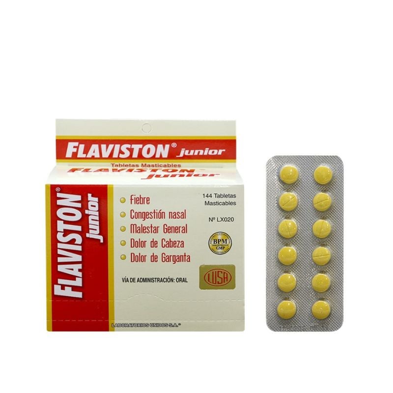 Flaviston Jr. Tabletas Masticables - Bl&iacute;ster 12 UN, , large image number null