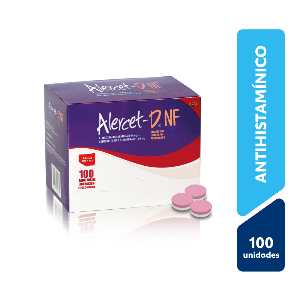 Alercet D NF Tabletas de Liberaci&oacute;n Prolongada - Caja 100 UN, , large image number null