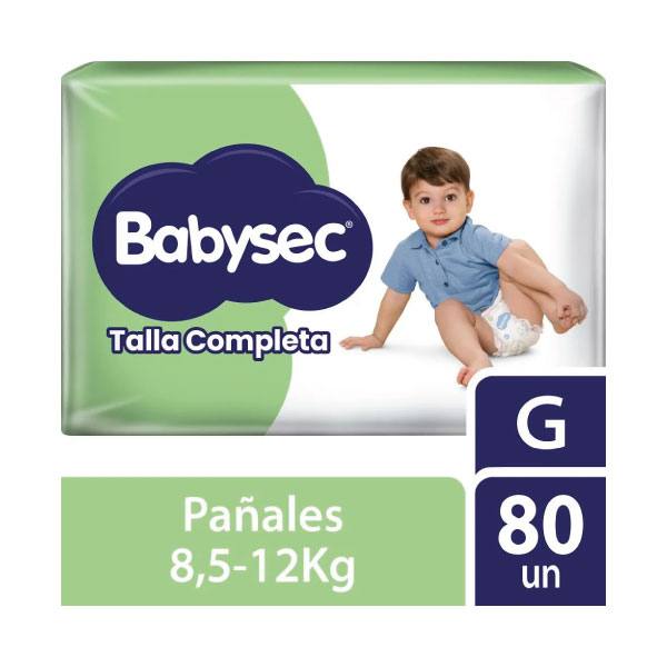 Pa&ntilde;al Babysec Talla Completa talla G - Bolsa 80 UN, , large image number null