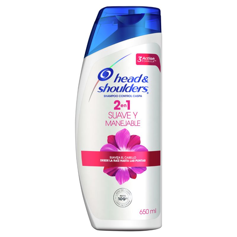 Shampoo Head & Shoulders 2en1 Suave y Manejable - Frasco 650 ML, , large image number null