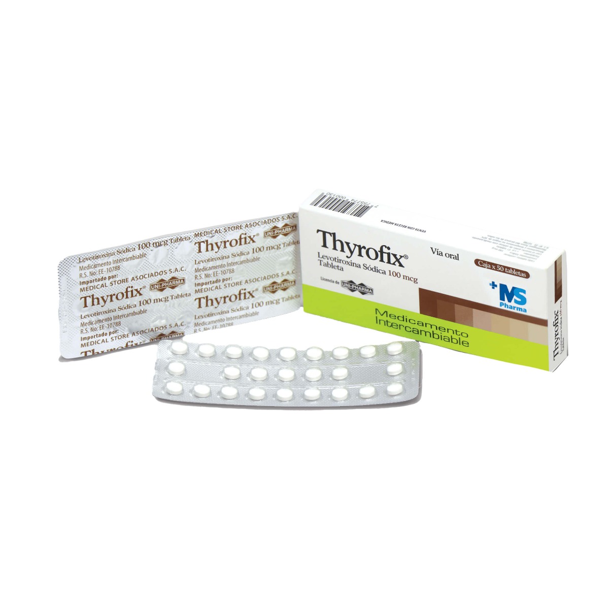Thyrofix 100 MCG Tabletas - Caja 50 UN, , large image number null